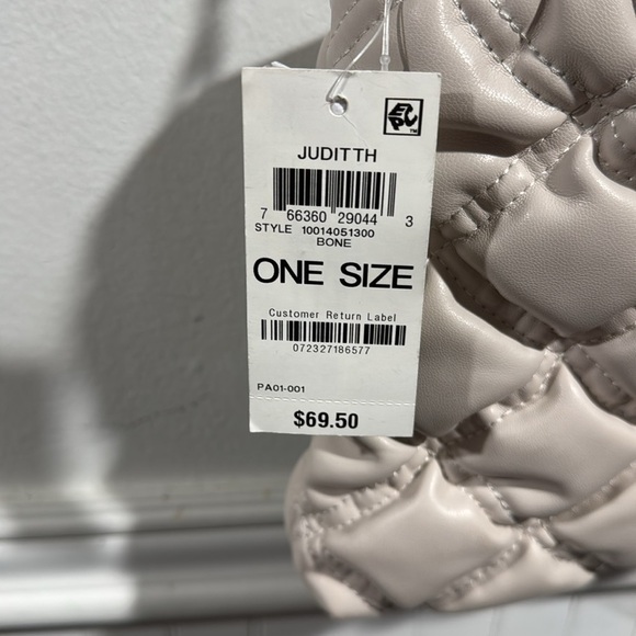 INC purse Cream bone Crossbody Bag Quilted Texture and Chain Strap NWT - Picture 7 of 7